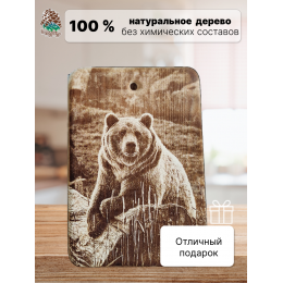 Доска разделочная № 58 "Медведь с бревном"