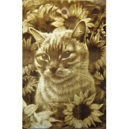 Доска разделочная № 119 "Кот в подсолнухах"
