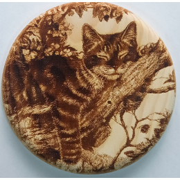 Подставка под горячее № 115 "Кот на дереве спит"